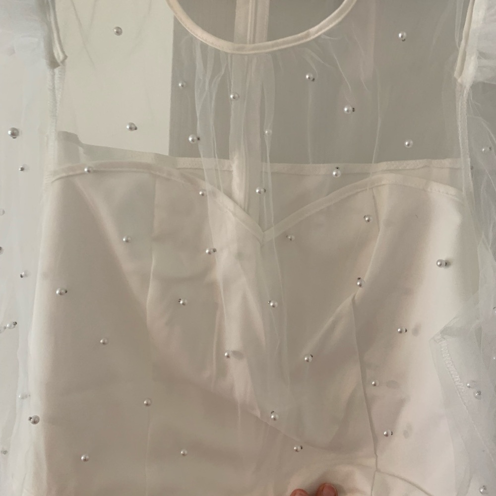 Pearl top white jumpsuit